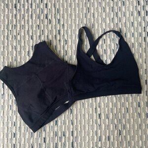 Prana Set of Two Black Sports Bras Size XS Activewear Workout Running Athletic